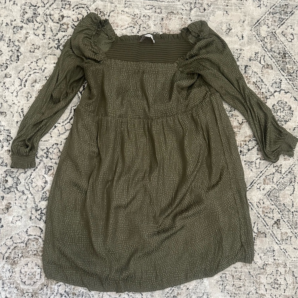 LOFT long sleeve silk dress; size LP